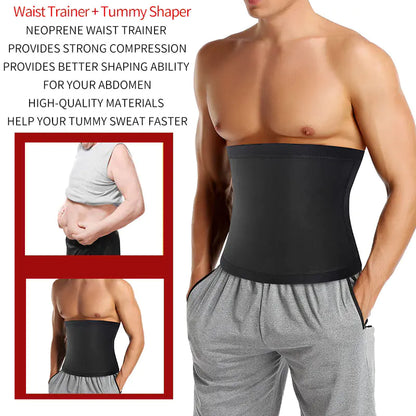 Men's Sauna Body Shaper Waist Trainer Slimming Belt